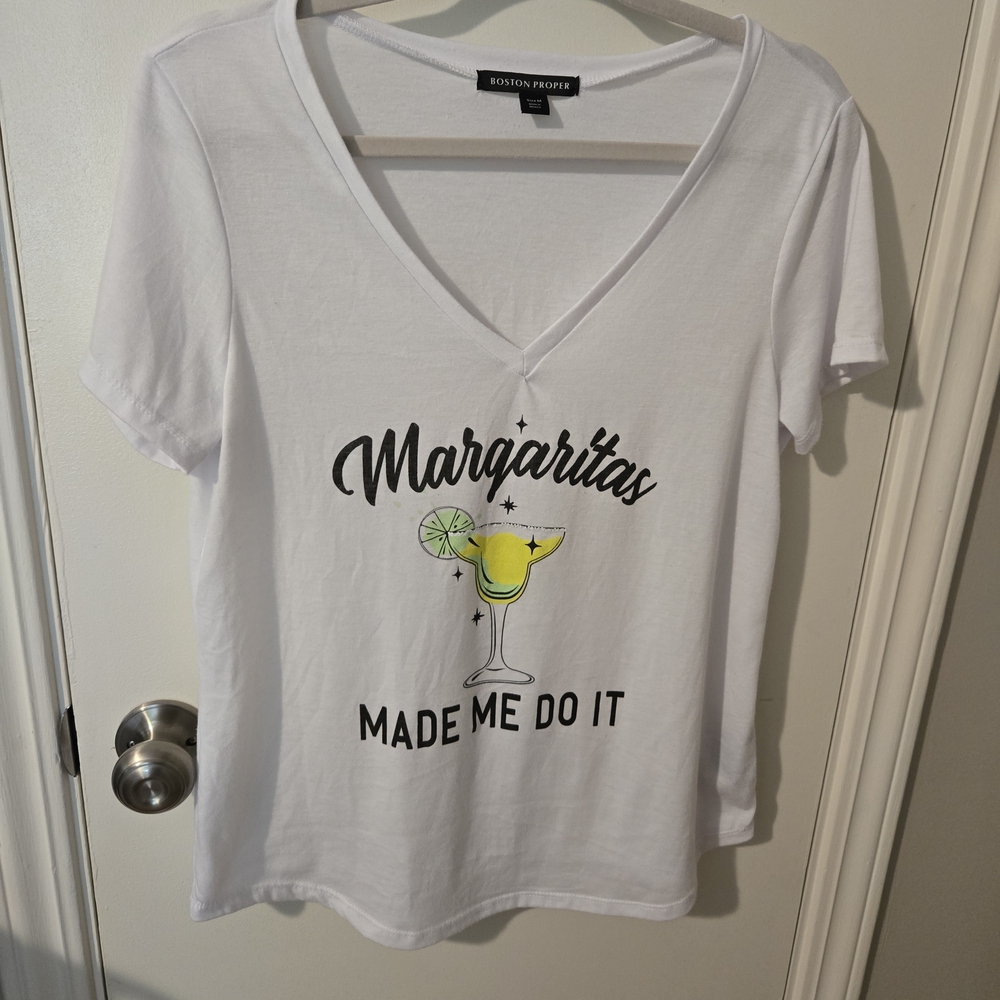 Boston Proper Fun Summer White Graphic Tee